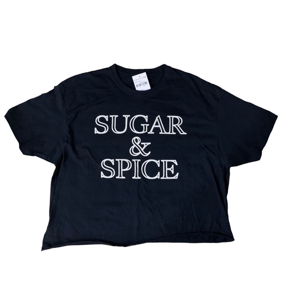 Cozy Rozy Sugar & Spice Cotton/Polyester Size Large Cropped Short Sleeve Tee - Picture 1 of 5